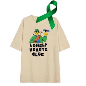 Antonay x Mental Health “lonely hearts club” graphic oversized tee